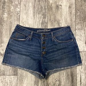 Mid rise jean shorts
